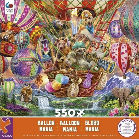 Ceaco Balloon Mania 550 pc Jigsaw Puzzle Box Damaged - Picture 2 of 12